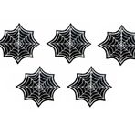 TH88 5'li Set Minik Mini Siyah Örümcek Ağı Spiderweb Biker Binici Logo1 Yamalar Karikatür dikiş Demir on İşlemeli Aplike Rozet Burcu Yamalar Giyim Kostüm
