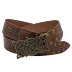 Thajaling Ortaçağ Deri Kelt Düğüm Kemeri, Viking Kabartmalı Şövalye Kemeri, Cosplay Kostüm Aksesuarı için Vintage LARP Kemer, Brown, 5*5*1cm