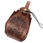 Thajaling Thor'un Çekici Deri Fanny Paketi, Rönesans İpli Fanny Pack, Cadılar Bayramı Kostüm Cüzdanı, Pusula Deri Kemer Çantası, Kahverengi Vintage Cüzdan, Erkekler ve Kadınlar için Steampunk Cüzdan, Braun
