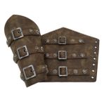Thajaling Viking Bracers, Ortaçağ Kemer Deri Toka Bracers, El Yapımı Tam Tahıl Deri Bracers, Şövalye LARP Retro Rönesans Bracers, Tema Partisi için Cadılar Bayramı Kostüm Aksesuarları
