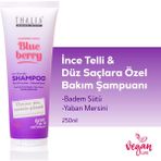 Thalia Badem Sütü Yaban Mersini Özlü İnce Telli Düz Saçlar İçin 250 ml Bakım Şampuan
