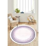 Thalia Home Ince Çerçeveli Kaymaz Tabanlı Yıkanabilir Baskılı Halı Yolluk - 100 x 100 cm - Pembe - Pudra