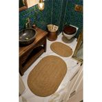 Thalia Home Jüt Hasır Büyük boy 2'li Banyo Paspas Takımı ,70x120 / 40x60 Banyo Takımı