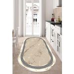 Thalia Home Kaymaz Tabanlı Yıkanabilir Baskılı Oval Mutfak Halısı