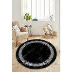 Thalia Home Kaymaz Tabanlı Yıkanabilir Baskılı Yuvarlak Mutfak Halısı Koridor Halısı