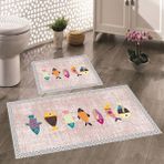 Thalia Home Talia Home 2 Li 60X100 - 50X60 Klozet Takımı - Pembe - 60 x 100 cm