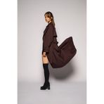 Thalure Kadın Koyu Bordo Pileli Oversize Trençkot
