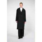 Thalure Kadın Siyah Oversize Kruvaze Kaban - M