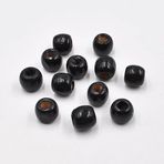 THAYLA 200 adet 11 * 12 mm Büyük Delik 5 mm Ahşap Boncuklar Doğal Ahşap Örgüler Saç Boncukları Püskül Tespih Bilezik Takı El İşi Yapımı için Uygun