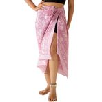 THE ART BOX %100 Pamuk Malaya Sarong Kadınlar için Örtü Hint El Blok Baskılı Mayo Pareo Sarma Etek Plaj Bikini Örtüsü Uzun (185 cm x 109 cm), Mor Serçe, One Size
