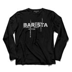 The Barista Coffee Kahve Espresso Maker Syphon1 Uzun Kollu Tişört Baskılı Çocuk T-Shirt Siyah