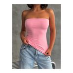 The Base Kadın Şeker Pembe Scuba Atlet Boy Straplez Top