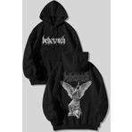 The Baski Behemont Cool Tasarım Sırt Baskılı %100 Pamuk İçi Polar Premium Siyah Sweatshirt