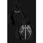 The Baski Street Wear Tasarım Sırt Baskılı %100 Pamuk İçi Polar Premium Siyah Sweatshirt