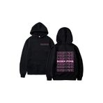 The Baski Unisex Siyah Blackpink Bornpink Ön Arka Baskılı Kapüşonlu Sweatshirt