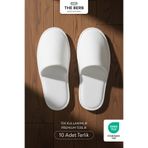 The Berb 10 Çift | Beyaz Tek Kullanımlık Premium Otel&Spa Terliği | Kaydırmaz Tabanlı