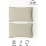 The Berb | 2'li Havlu Dokulu Yastık Kılıfı Seti | 50 x 70 | Fermuarlı | Yumuşak Terry Kumaş - Bej - 50x70