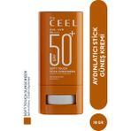 The Ceel 50+ SPF Yüksek Korumalı Stick Güneş Kremi Tüm Cilt Tipleri İçin Nemlendirici Özellikli 18 gr