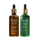 The Ceel Hint Yağı & Biberiye Saç Bakım Seti 2x50 ml - Saç, Kaş ve Kirpik İçin Besleyici, Nemlendirici, Biotin ve Vitamin E İçeren Doğal Bakım Yağları
