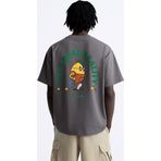 The Champ Clothing Bisiklet Yaka Petit Jardinier Baskılı Oversize Füme Erkek T-Shirt