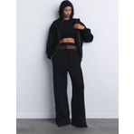 The Champ Clothing İçi Polar Oversize Kesim Kapüşonlu Siyah Eşofman Takımı