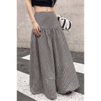 The Champ Clothing Kadın Belle Ekose Maxi Etek Siyah – Yüksek Bel, Fermuarlı,