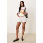 The Champ Clothing Kadın Beyaz Oversize Aperitivo Time Baskılı Yazlık Günlük Tişört