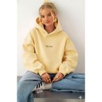 The Champ Clothing Kadın Oversize Sweatshirt Hoodie CHMP STUDIOS Sarı – Kapüşonlu, 3 İplik , Kanguru Cepli