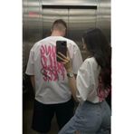 The Champ Clothing Kadın Oversize Tişört Young Wild Free Baskılı Beyaz – Sevgililer Günü, Couple, Hediye, %100 Pamuk