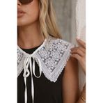 The Champ Clothing Kadın Şal Yaka Aksesuar Bianca Lace Beyaz – Bağlamalı, Dantel Detaylı