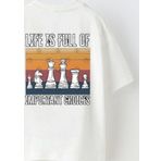The Champ Clothing Life İs Full Of Important Choices Yazılı Satranç Tasarım Baskılı Beyaz Erkek Çocuk T-Shirt