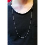 The Collection Unisex Gümüş Ince Yılan Model Zincir Kolye 80 cm