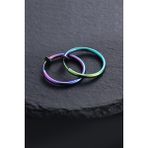 The Collection Unisex Renkli Cerrahi Çelik Deliksiz Fake Piercing Tragus Helix Küpe - Çok Renkli