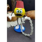 The Collection Yeşil Mavi Fosforlu Kedigözü Toz Kehribar Bileklik - Renkli
