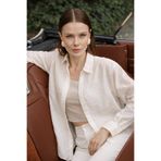The Cotton Kadın Kırık Beyaz Keten Düşük Kol Loose Fit Gömlek