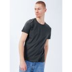 The Crow STARS Bisiklet Yaka Düz Antrasit Unisex T-Shirt