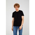 The Crow STARS Bisiklet Yaka Düz Siyah Erkek T-shirt