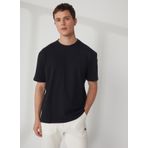 The Crow TC9010 BASIC Bisiklet Yaka Baskılı Lacivert Erkek T-shirt