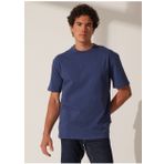 The Crow TC9010BASIC Bisiklet Yaka Baskılı İndigo Erkek T-shirt