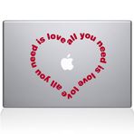 The Decal Guru All You Need is Love Heart MacBook Çıkartması Vinil Çıkartma - 15 inç MacBook Pro (2015 ve Daha Eski) - Kırmızı (0081-MAC-15P-DR)