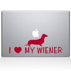 The Decal Guru I Love My Wiener Çıkartma Vinil Çıkartma, 15 inç MacBook Pro (2015 ve Daha Eski Modeller), Kırmızı (1448-MAC-15P-DR)