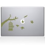 The Decal Guru Kuş Kafesi Ağacı Elma Reklam Çıkartması Vinil Etiket, 13 inç MacBook Pro (2016 ve Daha Yeni Modeller), Altın (2309-MAC-13X-G)