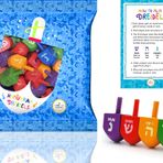 The Dreidel Company Ahşap Çok Renkli Orta Boy Hanukkah Draydels İngiliz Transliterasyonu ile (10'lu Paket)