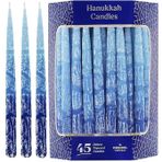 The Dreidel Company Damlamayan Hanuka Mumları Çok Mavi Tonlu Buzlu Deluxe Konik Chanukah Mumlar (Tek Paket)