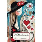 The Elegant Muse & Her Clever Cat – The Fond Essence of Modern Folk: A Whimsical Folk Art Notebook for Creative Souls – Lined Journal for Writing, , Sketching & Dreaming