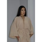 The evecen Doha Model Elbise (tesettür için crop ayrı satılmaktadır) Ekru S/M