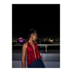 The evecen Özel Tasarım Kırmızı Its Shines Backless Bluz KIRMIZI S/M