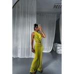 The evecen Safety Yellow Degaje Yaka Bluz yeşil M/L
