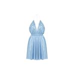 The evecen Silver Short Dress (Özel Tasarım Simli Elbise) bebe mavi XS