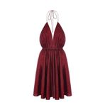 The evecen Silver Short Dress (Özel Tasarım Simli Elbise) bordo S/M